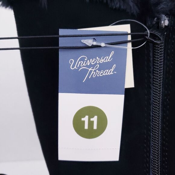 Universal Thread Black Charleigh Tall Faux Shearling Suede Boots - Picture 14 of 14